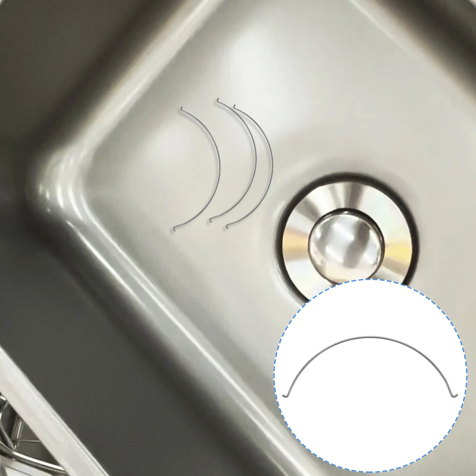 

10Pcs Stainless Steel Kitchen Sink Drain Handle Durable Easy Install Replacement Parts for Sink Basket Strainer