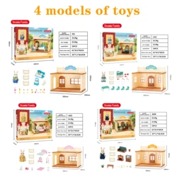 Simulation forest rabbit family DIY toy set mini rabbit doll play house toy dolls children's gifts