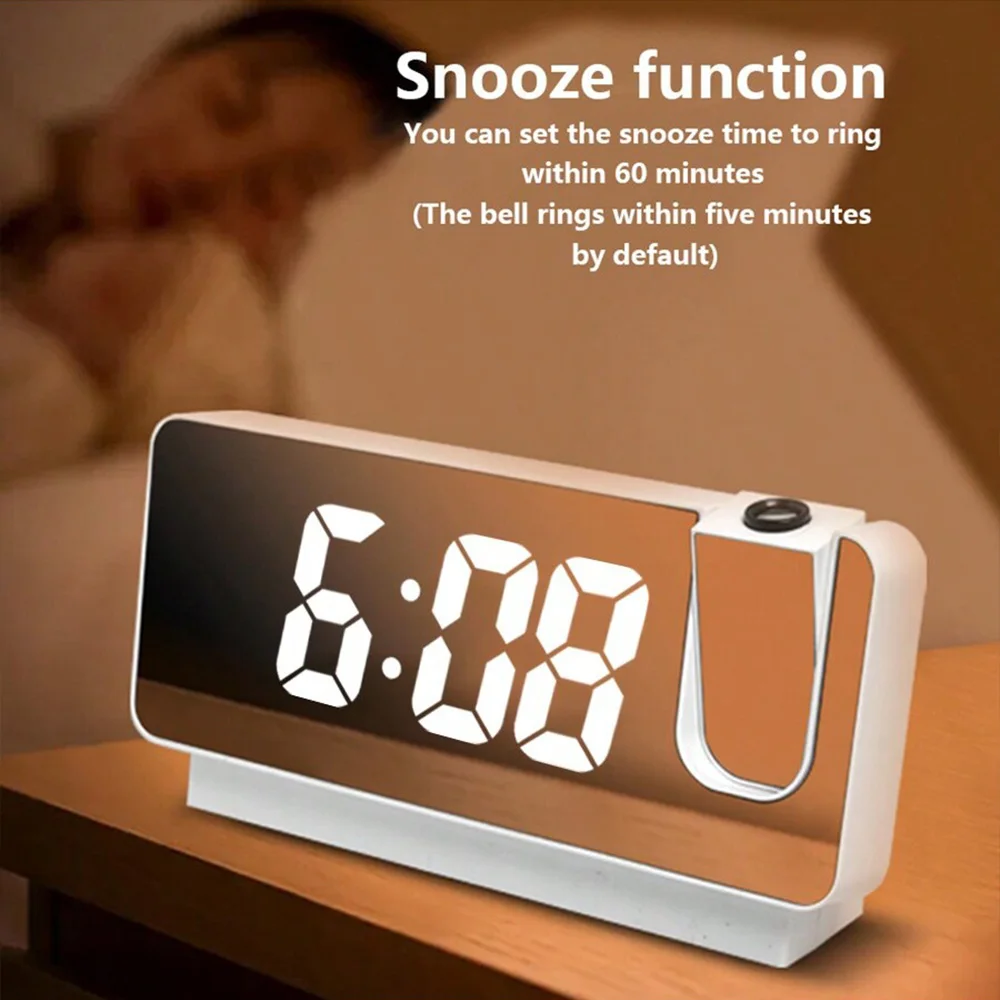 Multi-function Projection Electronic Clock Luminous Silent Alarm Clock Student Bedside Table Clock Home Desktop Decoration