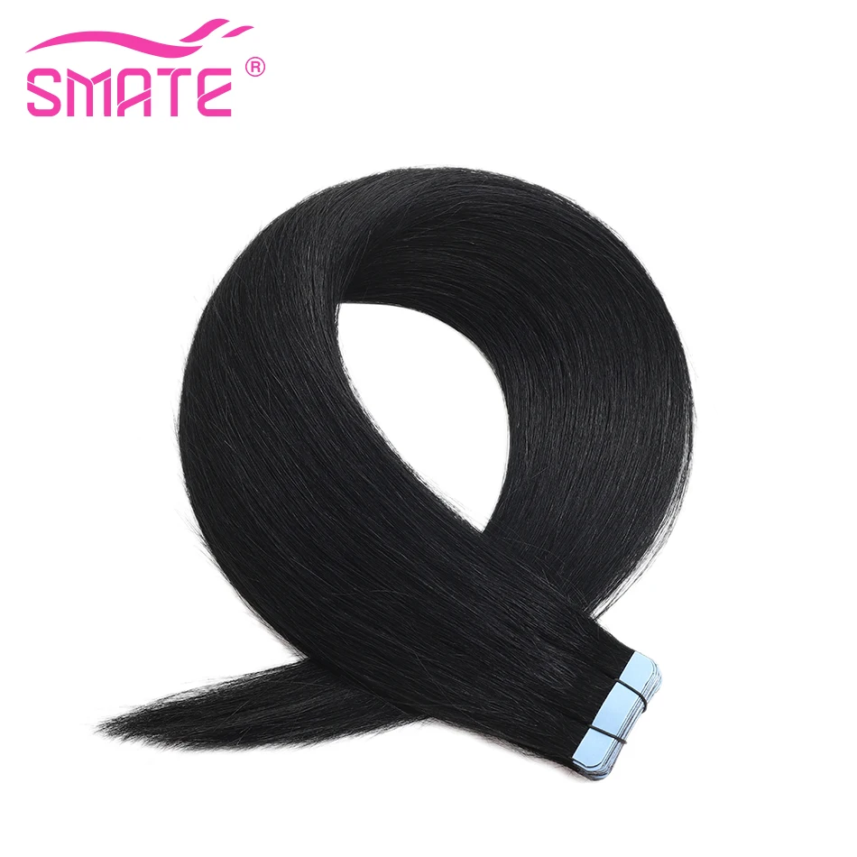 2.5g/PC pita dalam ekstensi rambut manusia 20/40 buah 100% rambut manusia tak terlihat mulus rambut perekat rambut Remy lurus Brasil