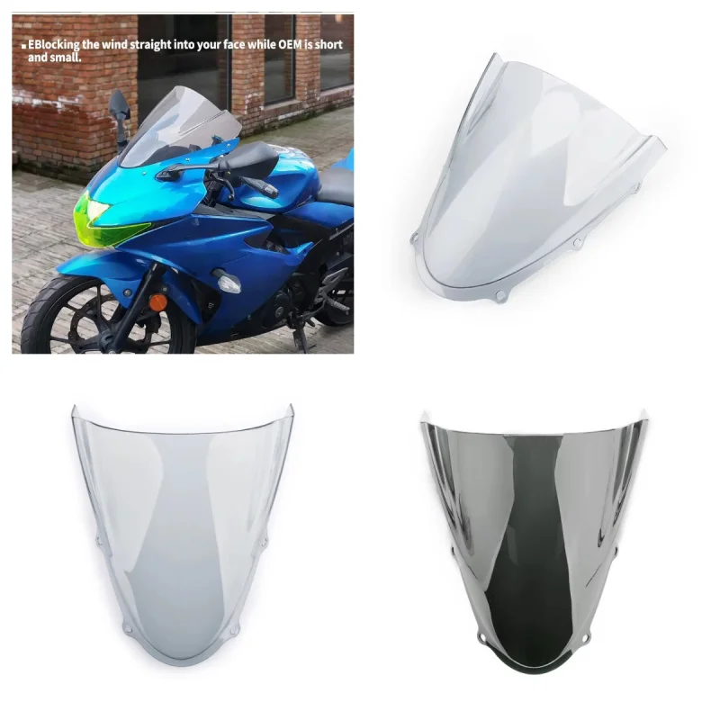GSXR 125 Windscreen Windshield Wind Deflector For Suzuki GSXR125 GSXR150 2017 2018 2019 2020 2021 GSX-R 150 Double Bubble Black