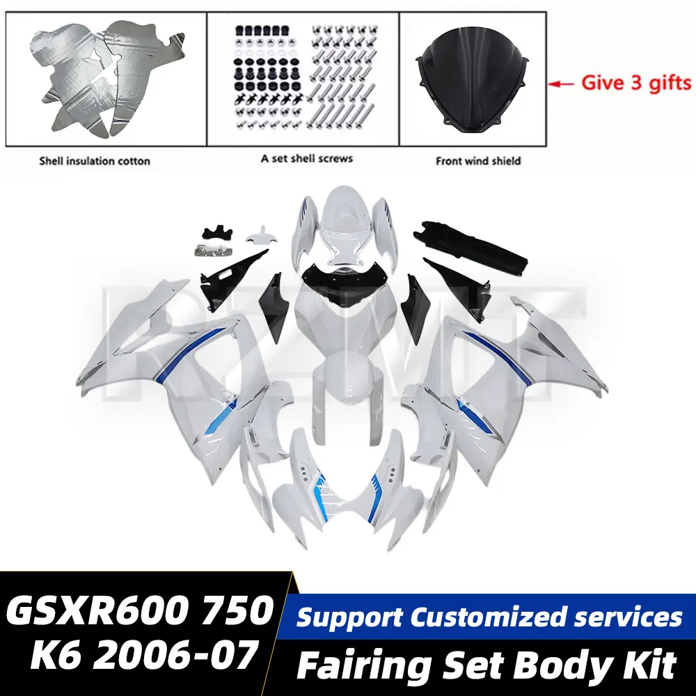 

Motorcycle Fairing Set Body Kit Plastic For Suzuki GSX-R600 R750 2006-2007 K6 Accessories Shell Injection Bodywork S0606-107a