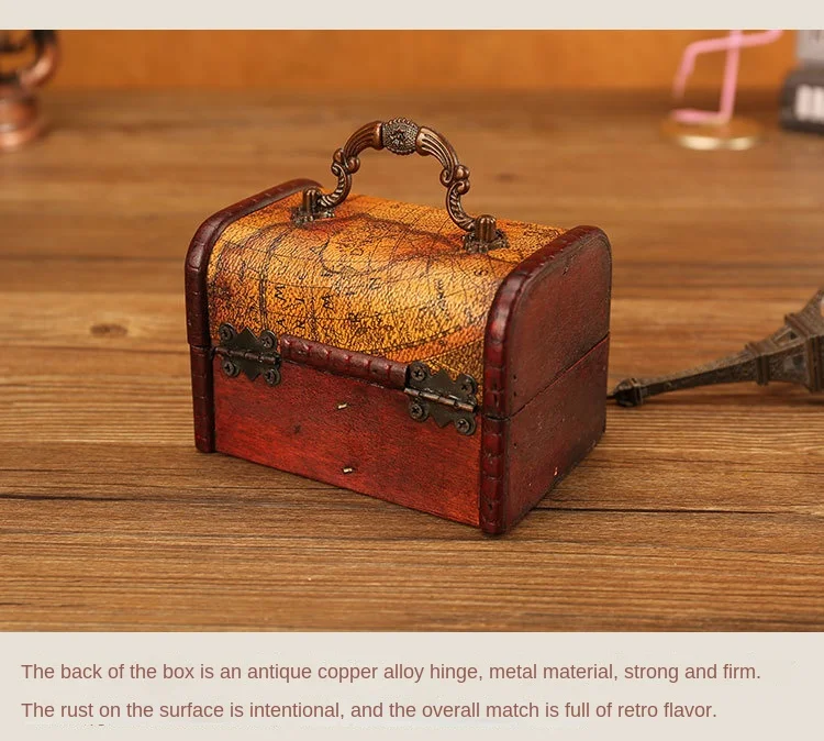 Hot-Selling Antique Retro Wooden Crystal Packaging Box with Green Stone - Yuan Datou Jewelry Storage Box