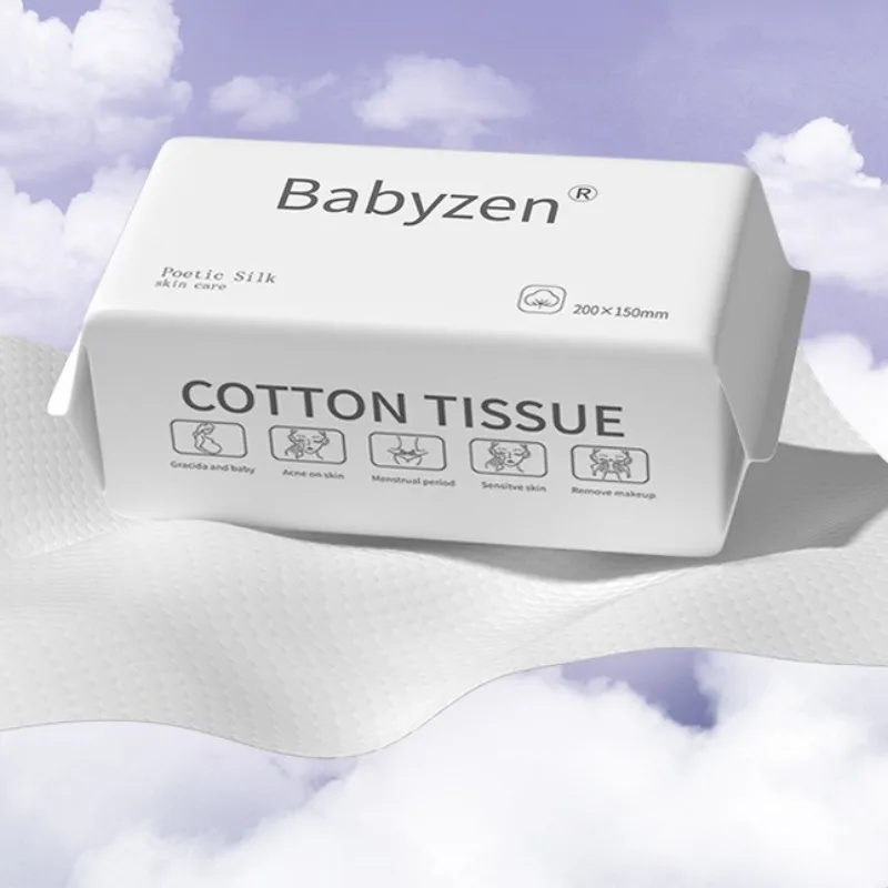 Disposable Face Towel Drawstring Thick Pearl Pattern Cotton Tissue Wet Dry Dual Use Makeup Remover Facial Cleansing Cloth
