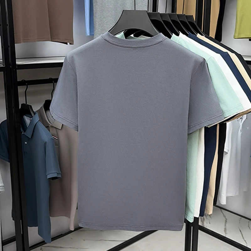 Herren Casual Kurzarm Henley T-Shirt mit V-Ausschnitt und drei Knöpfen, leichte, atmungsaktive T-Shirts für Herren, Alltagsoutfits. – Detail 21