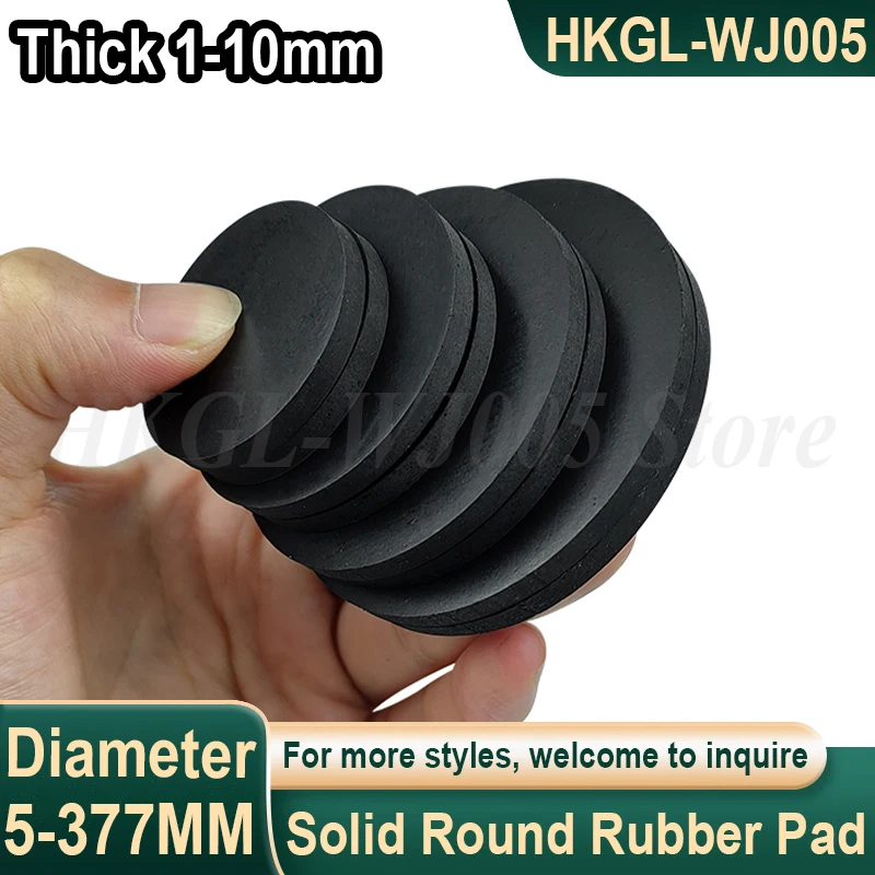 

Solid Round Rubber Pad Dia 5-377mm Anti Slip Rubber Gasket Shock Absorber Cushion Pad Seal Gasket Flat Gasket Thick 1-10mm