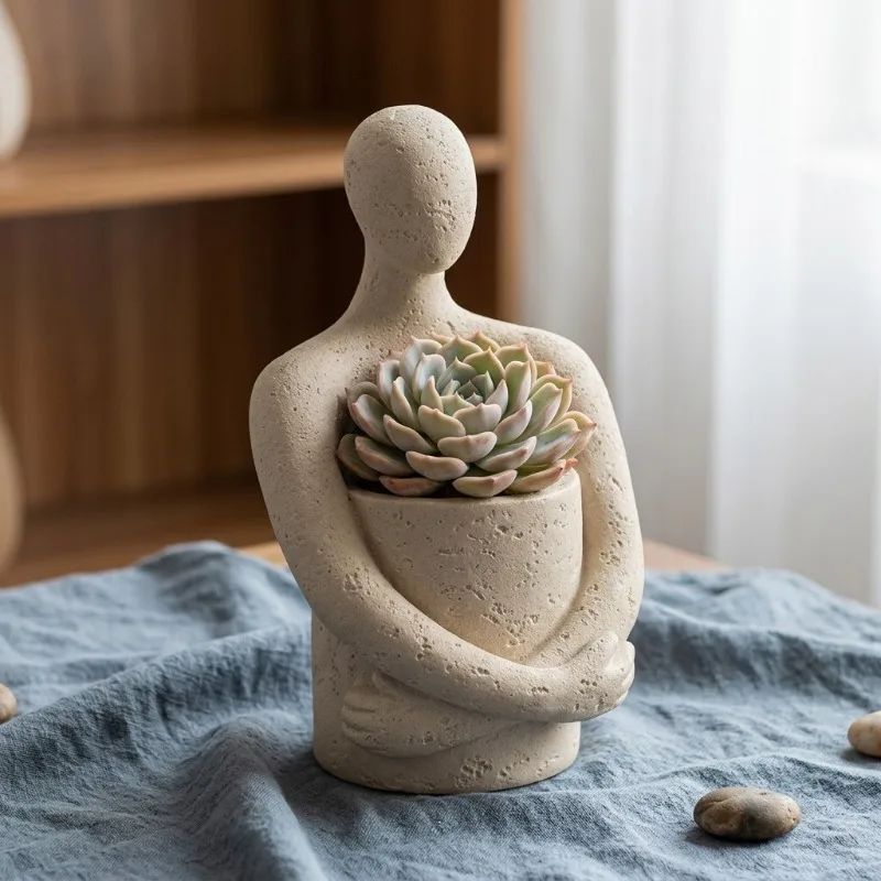 

Creative Figure Shape Flower Pot Ornaments Outdoor Courtyard Balcony Succulent Plant Bonsai Pot Crafts Garden Decoration Pot