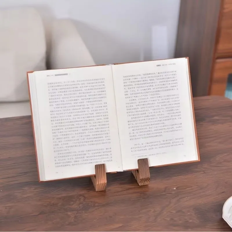 Wooden Plate Holder Display Stand Photo Frame Stand Recipe Book Record Rack Tabletop Decorative Picture Shelf Home Decoration