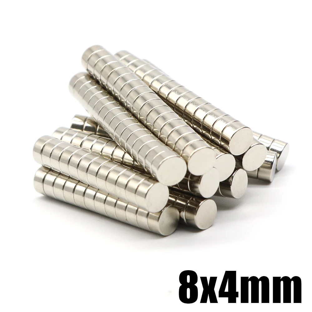 5/10/20/50/ 100200 Stück NdFeB 8x4 Neodym-Magnet 8mm x 4mm N35 rund superstark stark permanent magnetisch Imanes-Scheibe 8*4