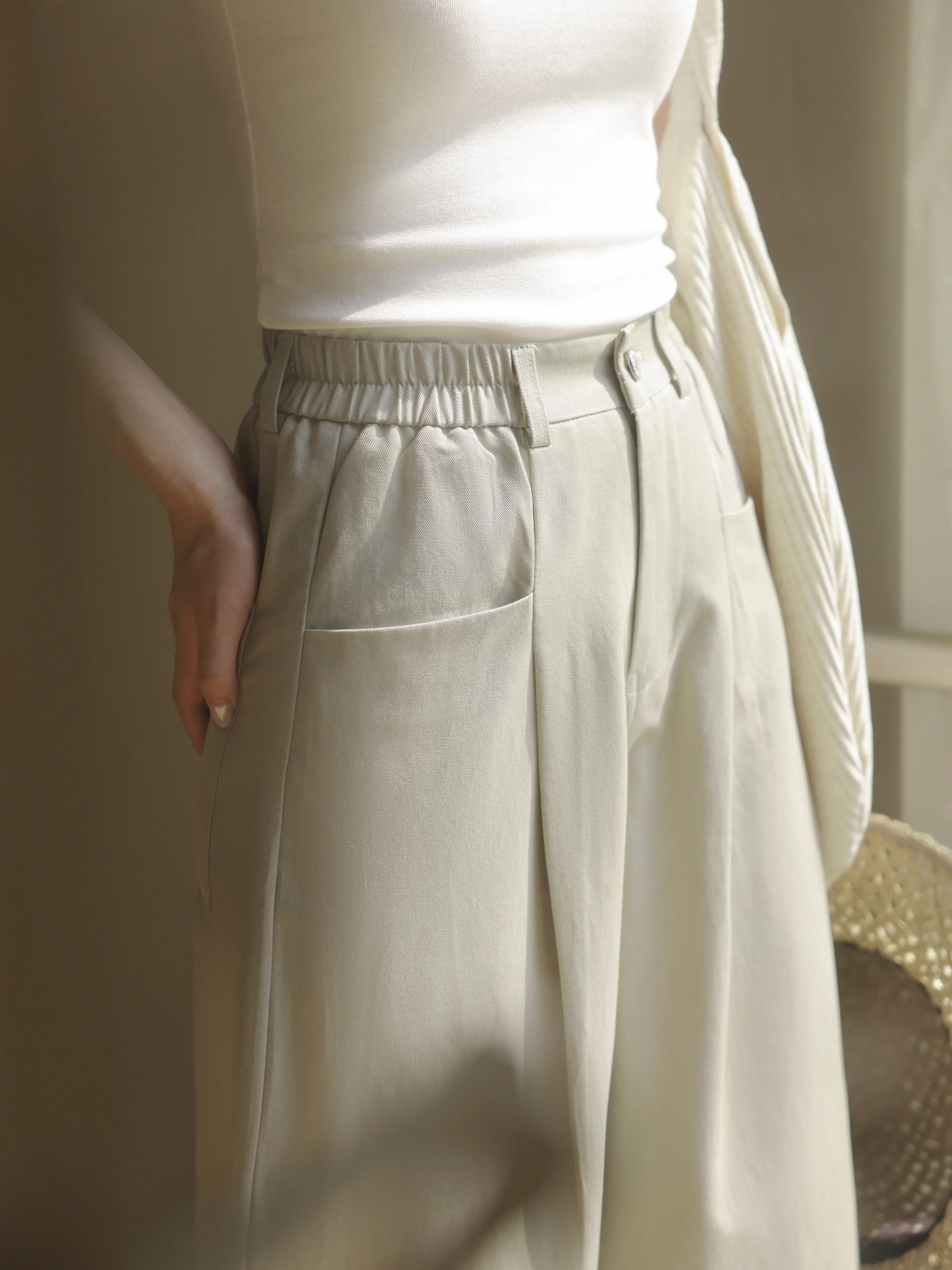 High Waist Lantern Pants Loose Wide Leg Cropped Trousers Lightweight Casual Summer Bottoms for Women Vintage Style Daily Wear