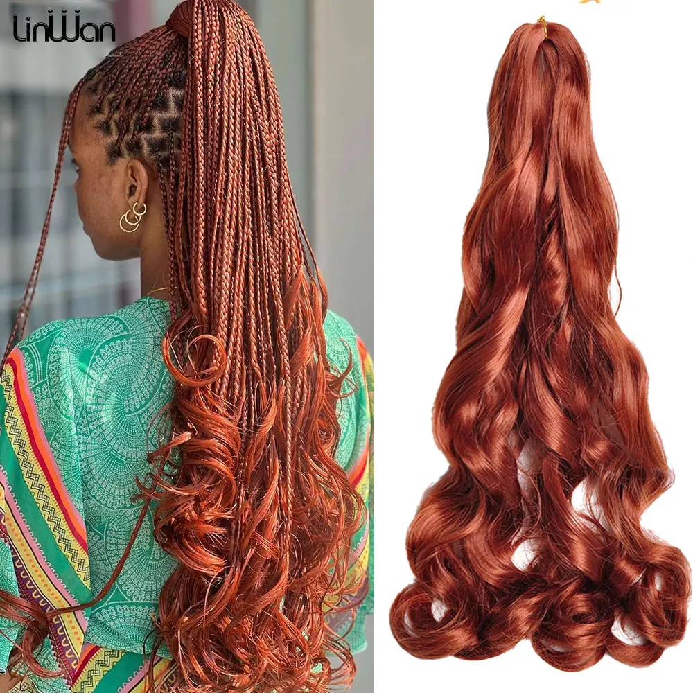 Loose Wave Braiding Hair Synthetic Spiral Curls Crochet Hair Extensions Pre Stretched French Curls Ombre Braids Hair For Women