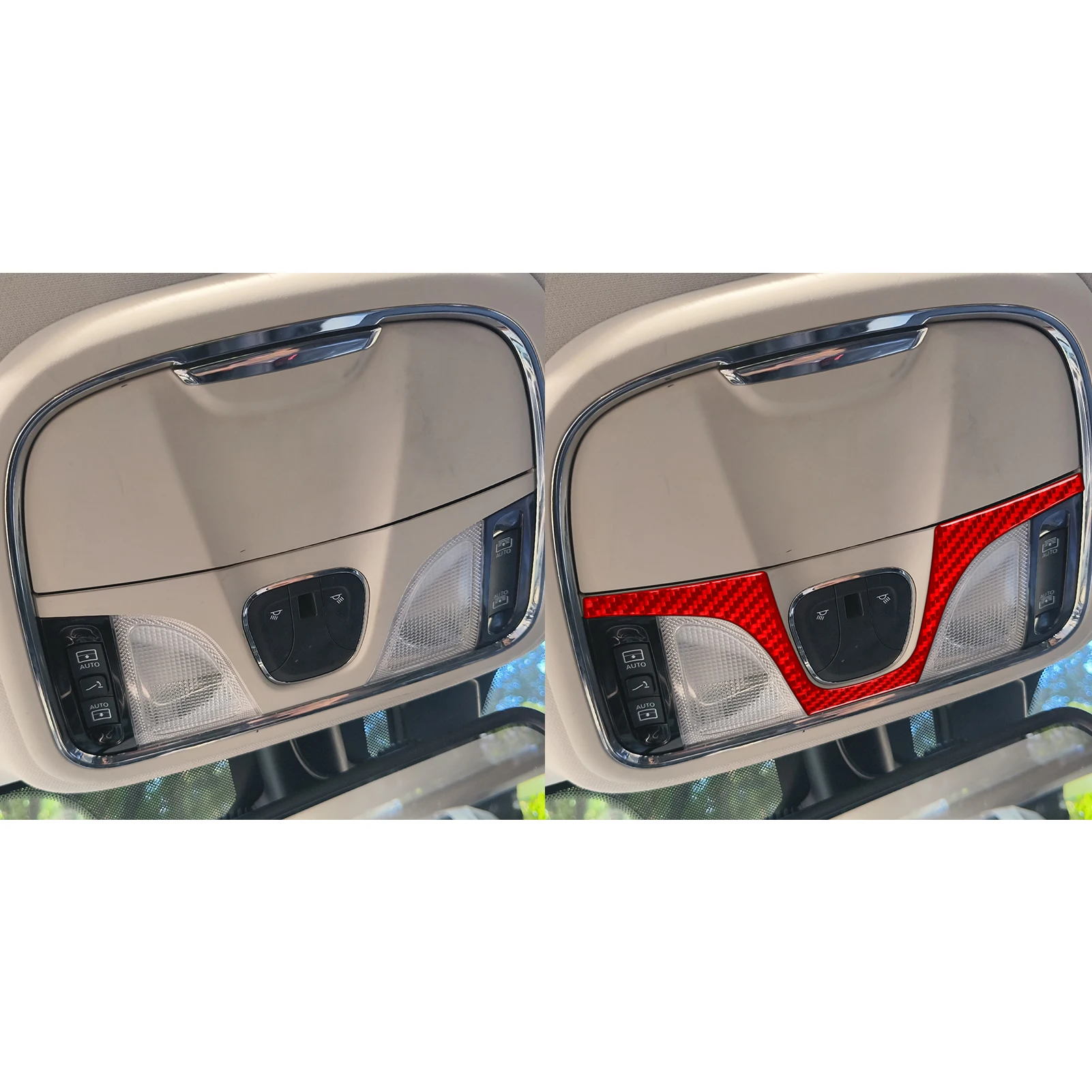 For Jeep Cherokee 2014-2018 Auto Front Reading Light Trim Real Carbon Fiber Car Decoration Accessory Sticker