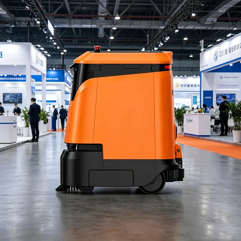 24V Rechargeable Walk-Behind Industrial Sweeper High Capacity for Concrete Floor