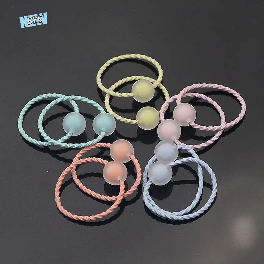 

10pcs Sweet Cute Rabbit Hair Rope Sweet Mini Braided Hair Tie Elastic Hair Band High Resilience Ball Pendant Scrunchies Children