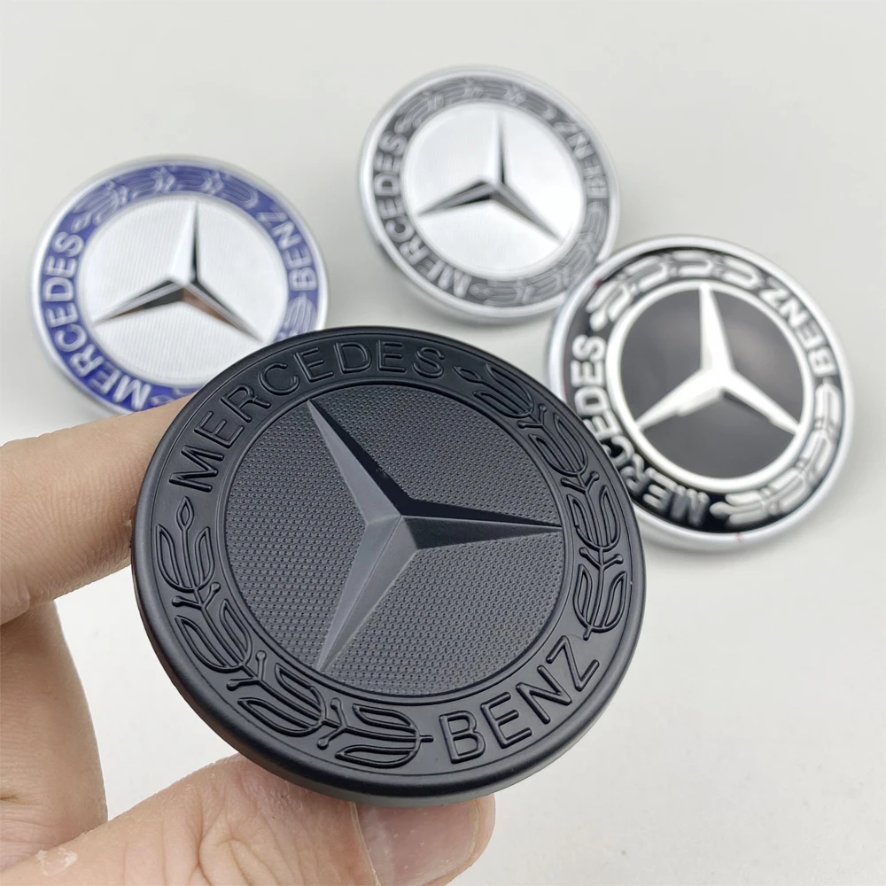 1pcs 57mm Star Flat Hood Bonnet Logo Emblem Badge For Mercedes Benz W204 W124 W201 W202 W212 W220 W205 automobile Accessorie