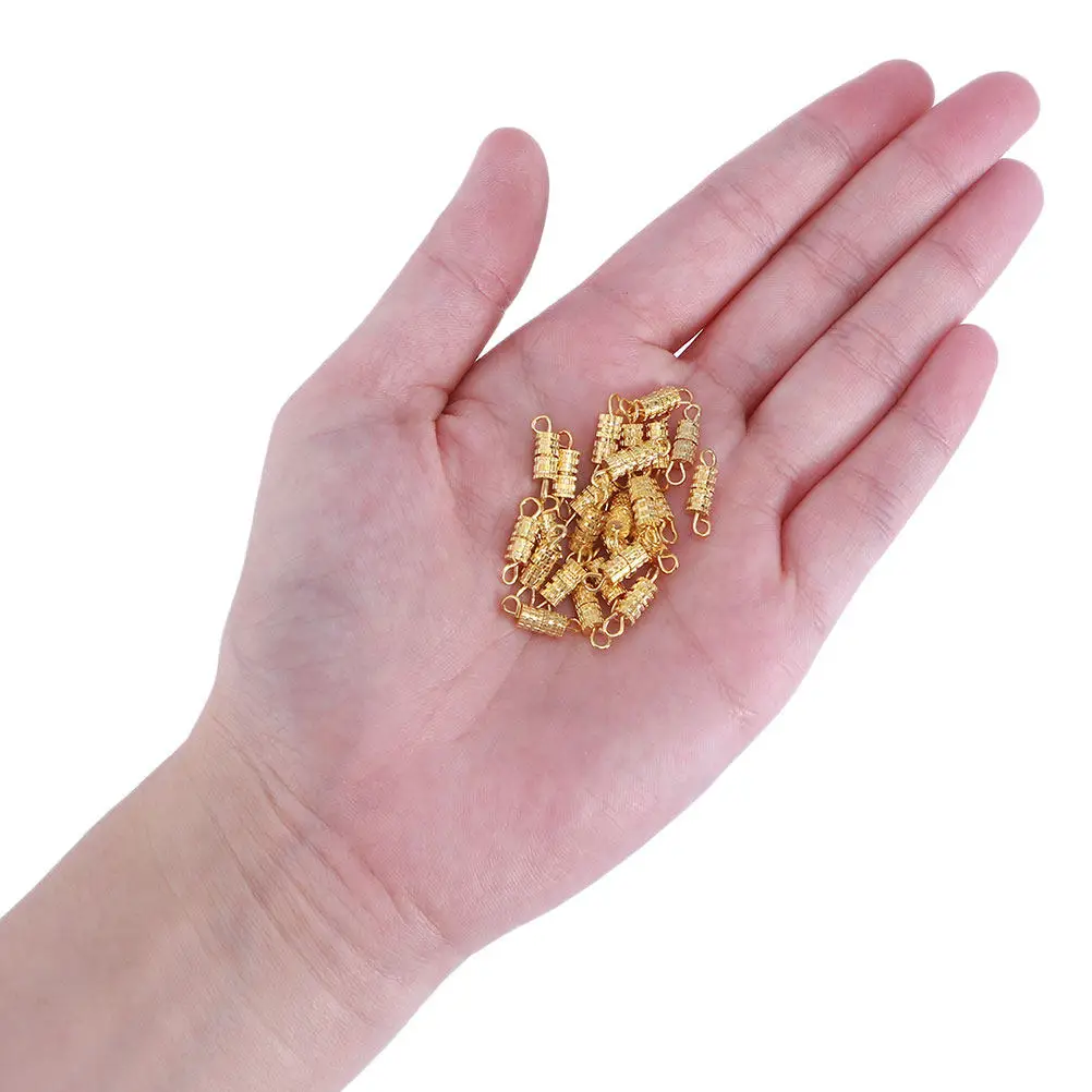 

100 шт. высококачественных медных винтовых застежек-бочонков для ожерелий, браслетов, ювелирных изделий, аксессуаров для рукоделия, 14x4 мм