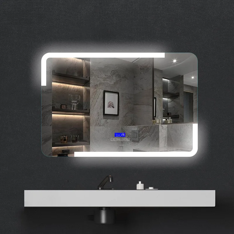 

40*60 см зеркало для ванной комнаты светодиодное косметическое зеркало зеркало для ванной комнаты отеля металлическое противотуманное зеркало настенное умное косметическое зеркало