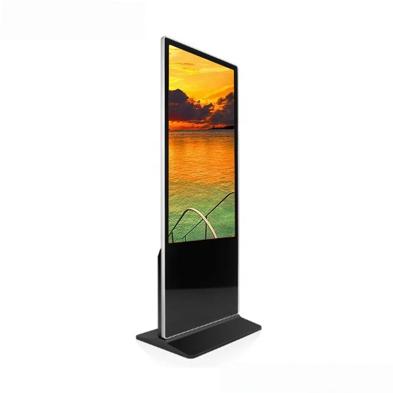 55 Inch Indoor Floor Stand Lcd Display Touch Screen Shopping Mall Advertising Information Kiosk