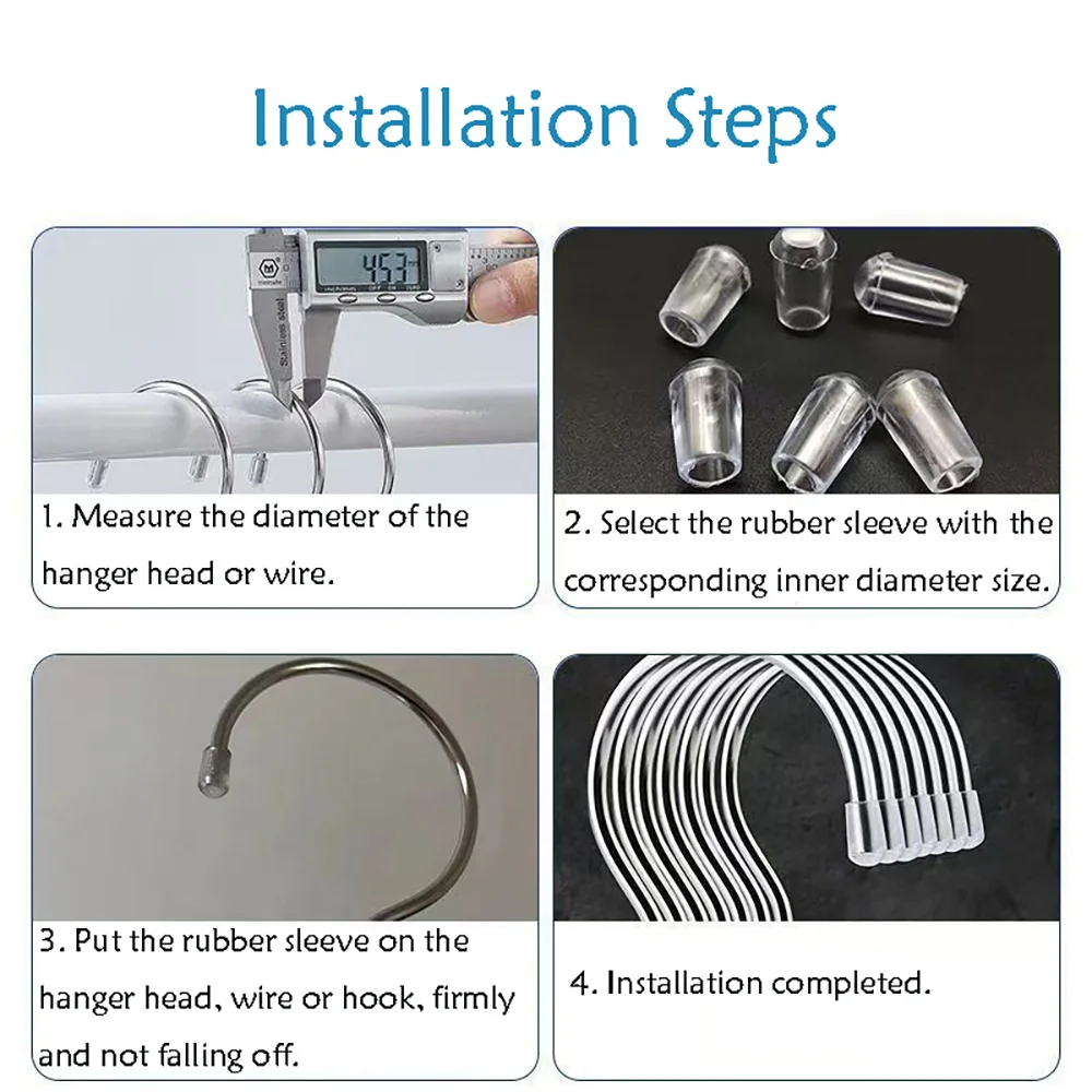 20Pcs PVC Soft Rubber Sleeve Cable Wire Waterproof Cover Steel Pipe End Cap Thread Protection Caps Coat Hanger Protective Cap