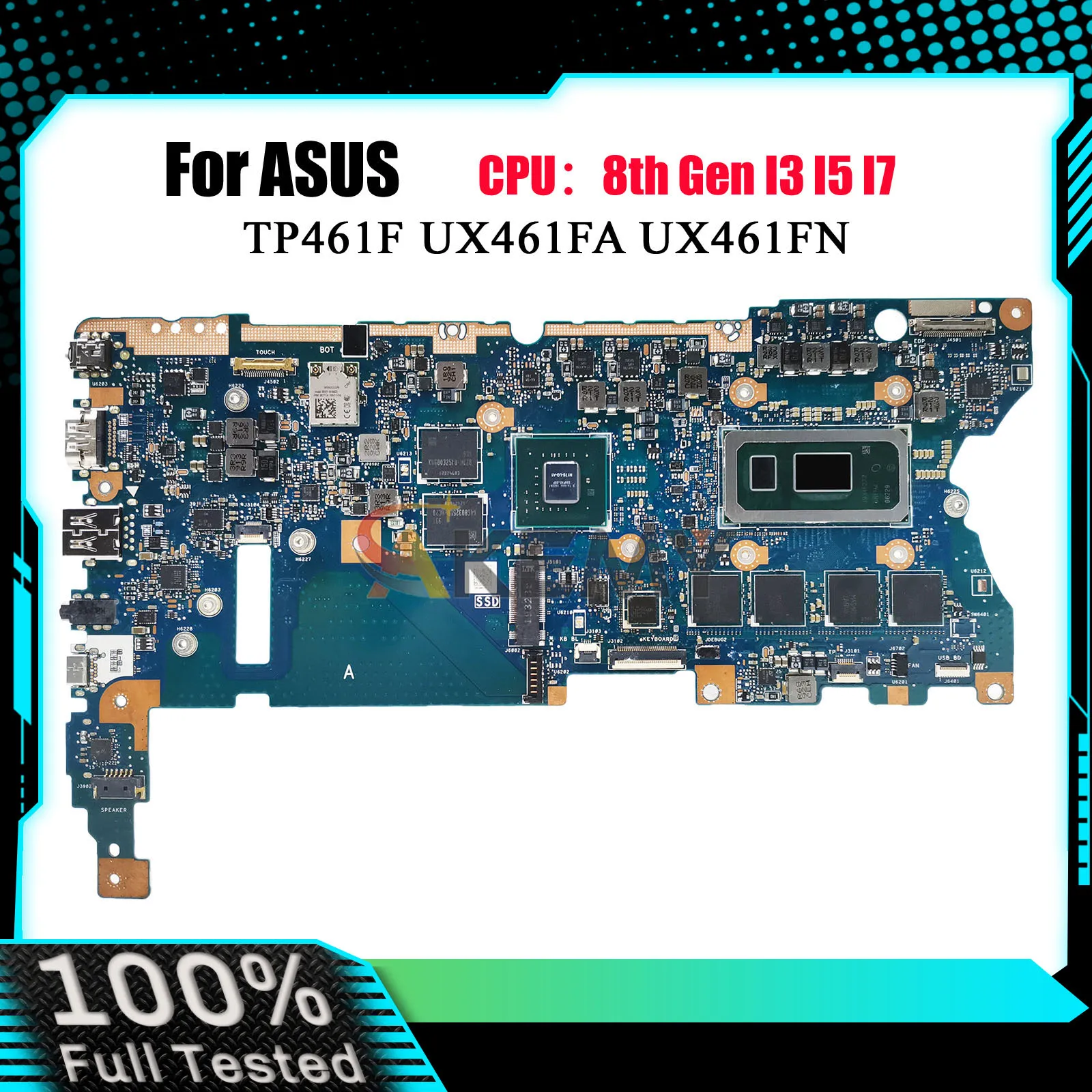 UX461FN Laptop Motherboard For ASUS ZenBook UX461 TP461UA TP461UN UX46UN Notebook Mainboard With I3 I5 I7 CPU 100% tests OK stk