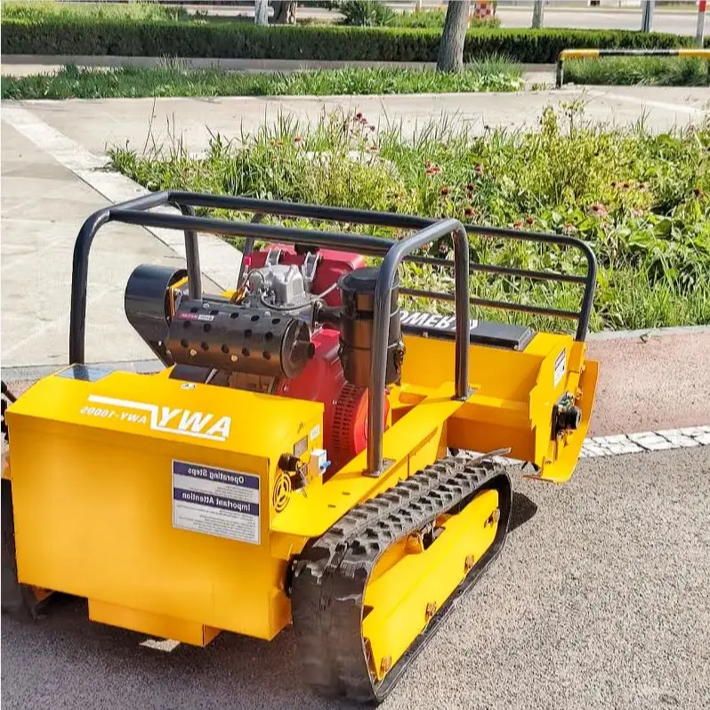 Customized CE EPA Petrol/Diesel Engine Grass Cutting Machine with Agriculture Rubber Tracks Remote Control Robot Lawn Mower
