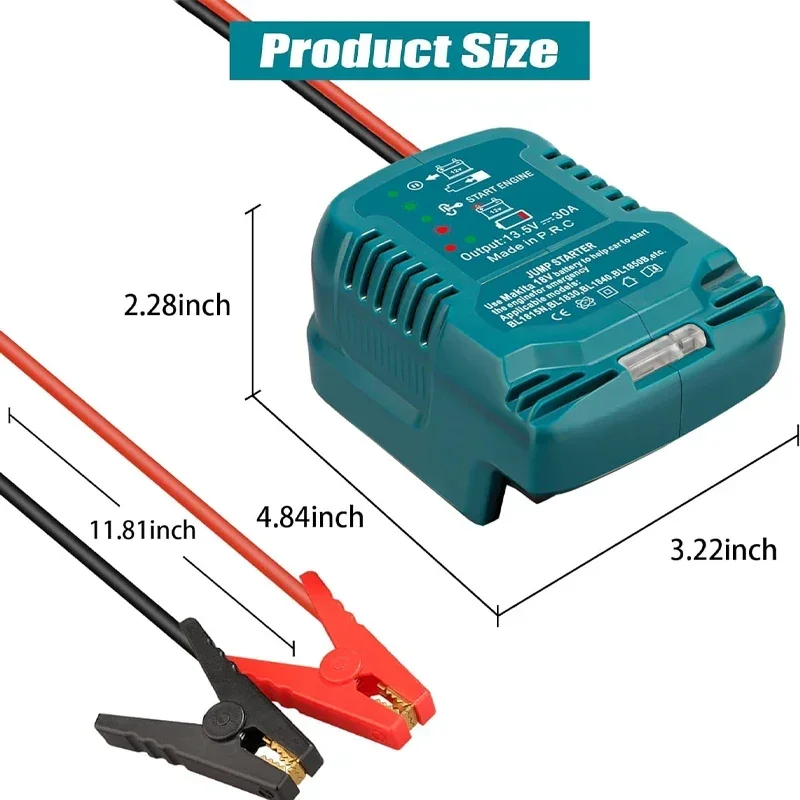 Zestaw skoków kabli rozruchowych do Makita/Milwaukee/Dewalt 18V 11AWG kabel zasilający akumulator Jump Adapter rozruchowy Auto kabel wzmacniający