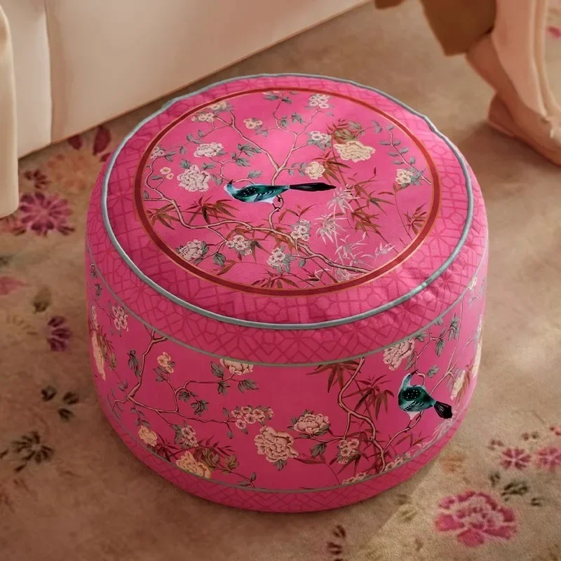 

New Chinese style small round household door shoe change bedroom pier sitting pier low Qiyuan spring se