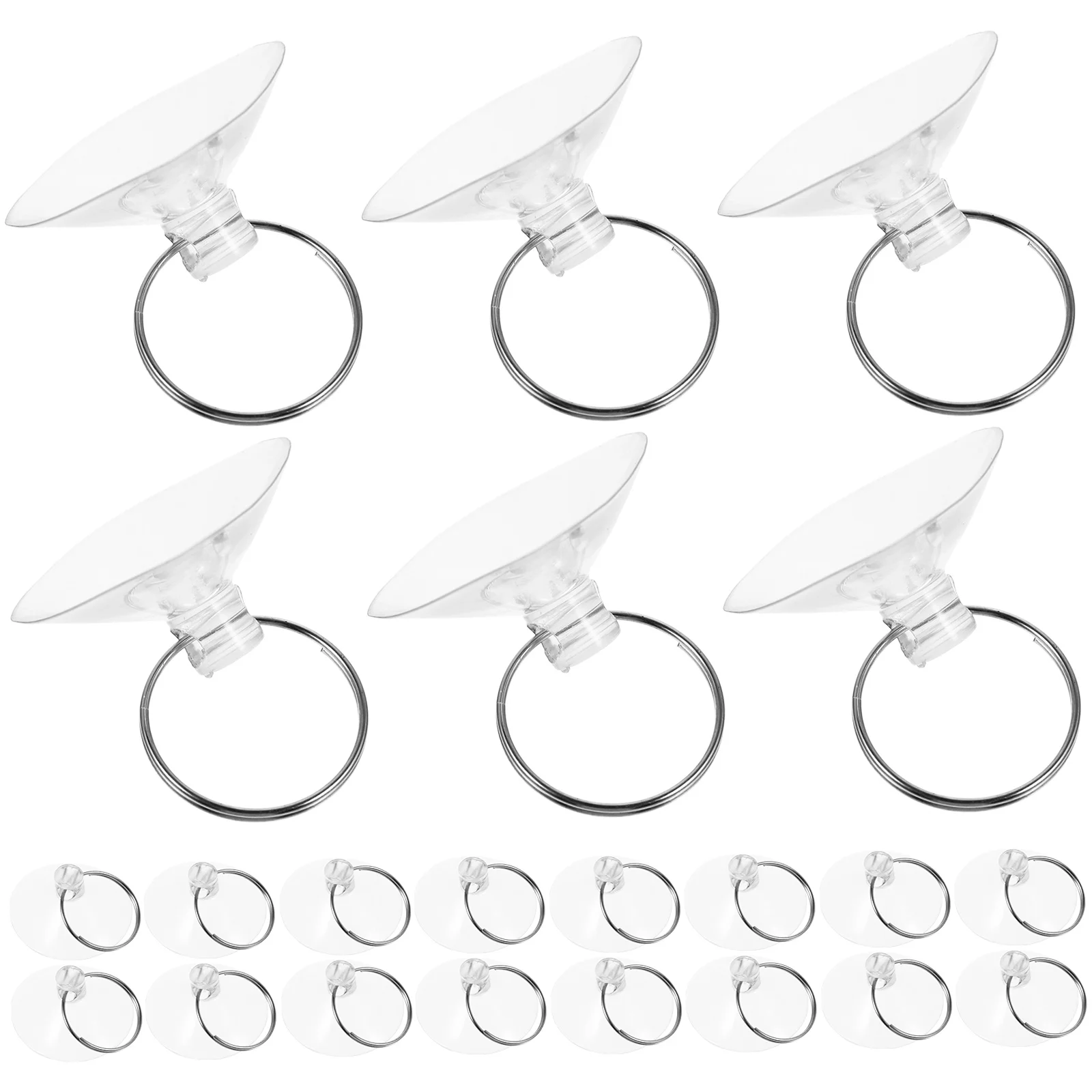 

80 Pcs Suction Cup Keychain Cups Window for Hanging Decorations Plastic Hooks Towel Rack