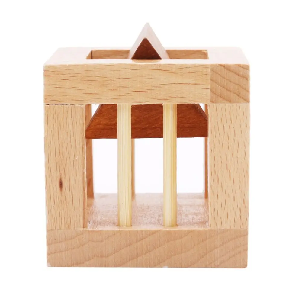 Déverrouiller le casse-tête en bois Puzzle Triangle Cage Teaser Puzzle 3D déverrouiller casse-tête 3D déverrouiller Cage à bord Triangle Luban Lock