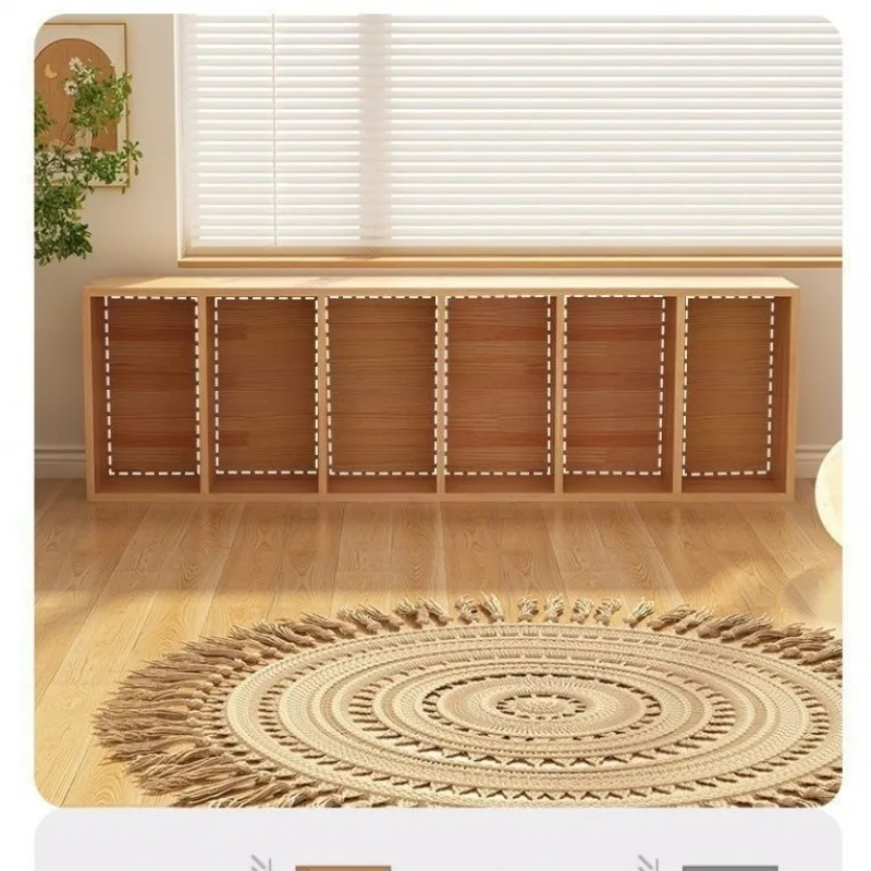 

Customizable Bookshelf Solid Wood Shelf Home Bedroom Storage Grid