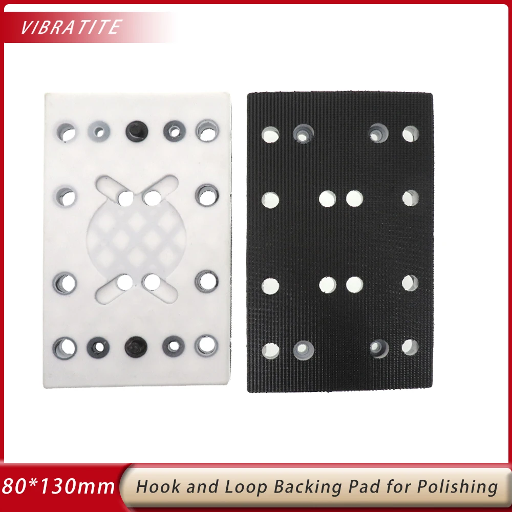 80*130mm Electric Polishing Disc Backing Pad 12Holes Square Hook and Loop Tray Replace RTS 400 REQ for Abrasive Tool