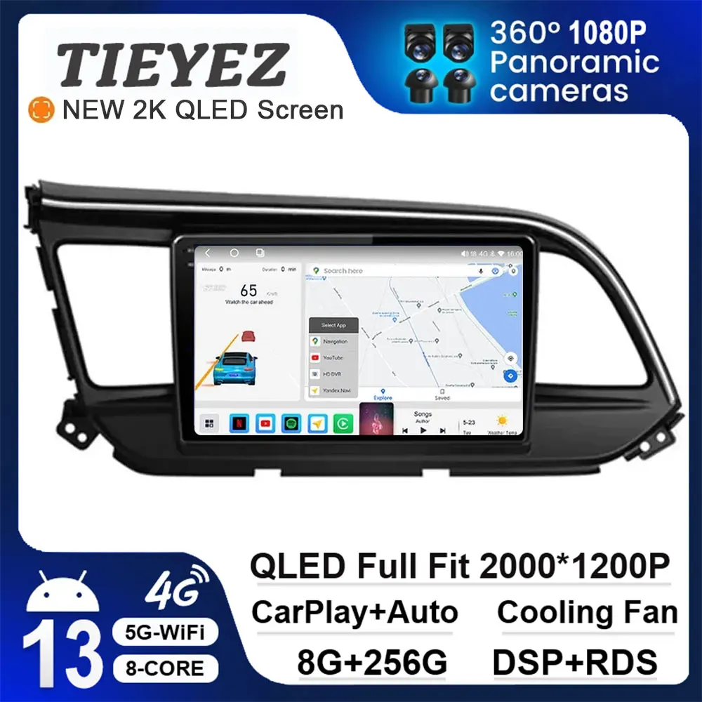 

Android 13 Car Radio For Hyundai Elantra 6 LHD 2018 - 2020 QLED Screen Alloy Stereo Audio Multimedia Video Player GPS Navigation