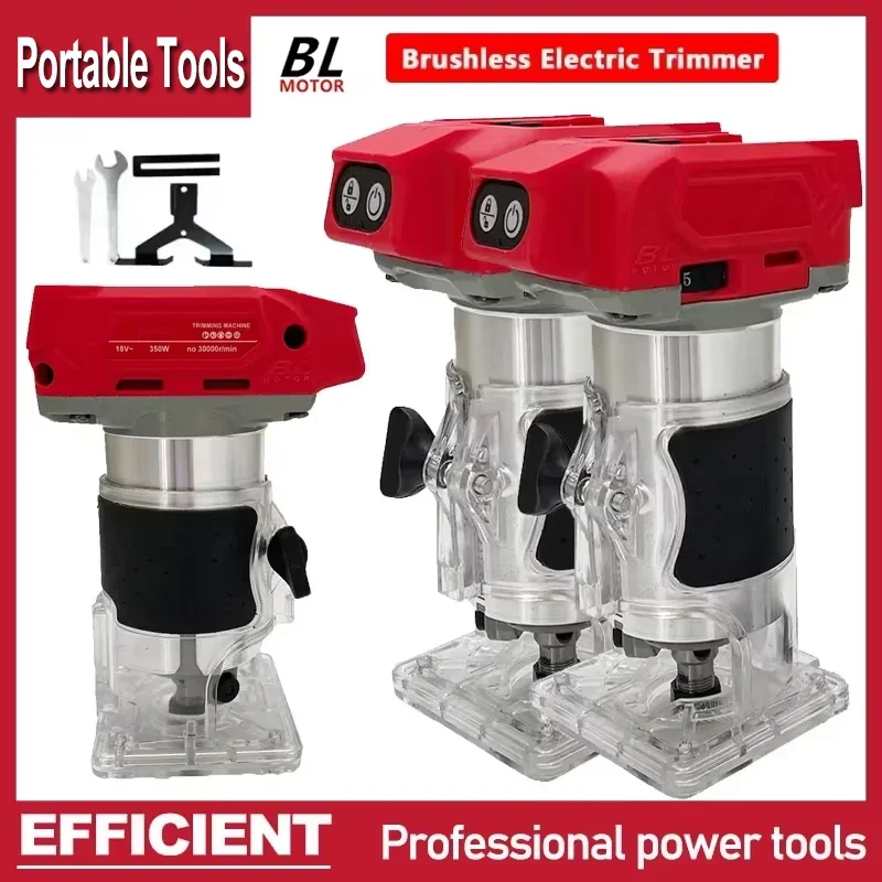 Fit Milwaukee Trimming Machine Brushless Electric Trimmer 800W 30000RPM Cordless Compact Router 5-Speeds Woodworking For Battery
