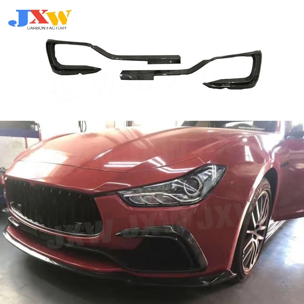 

Carbon Fiber Front Foglight Trim Fog Lamp Cover Frame External Decoration for Maserati Ghibli 2014 - 2017 FRP Body Kits