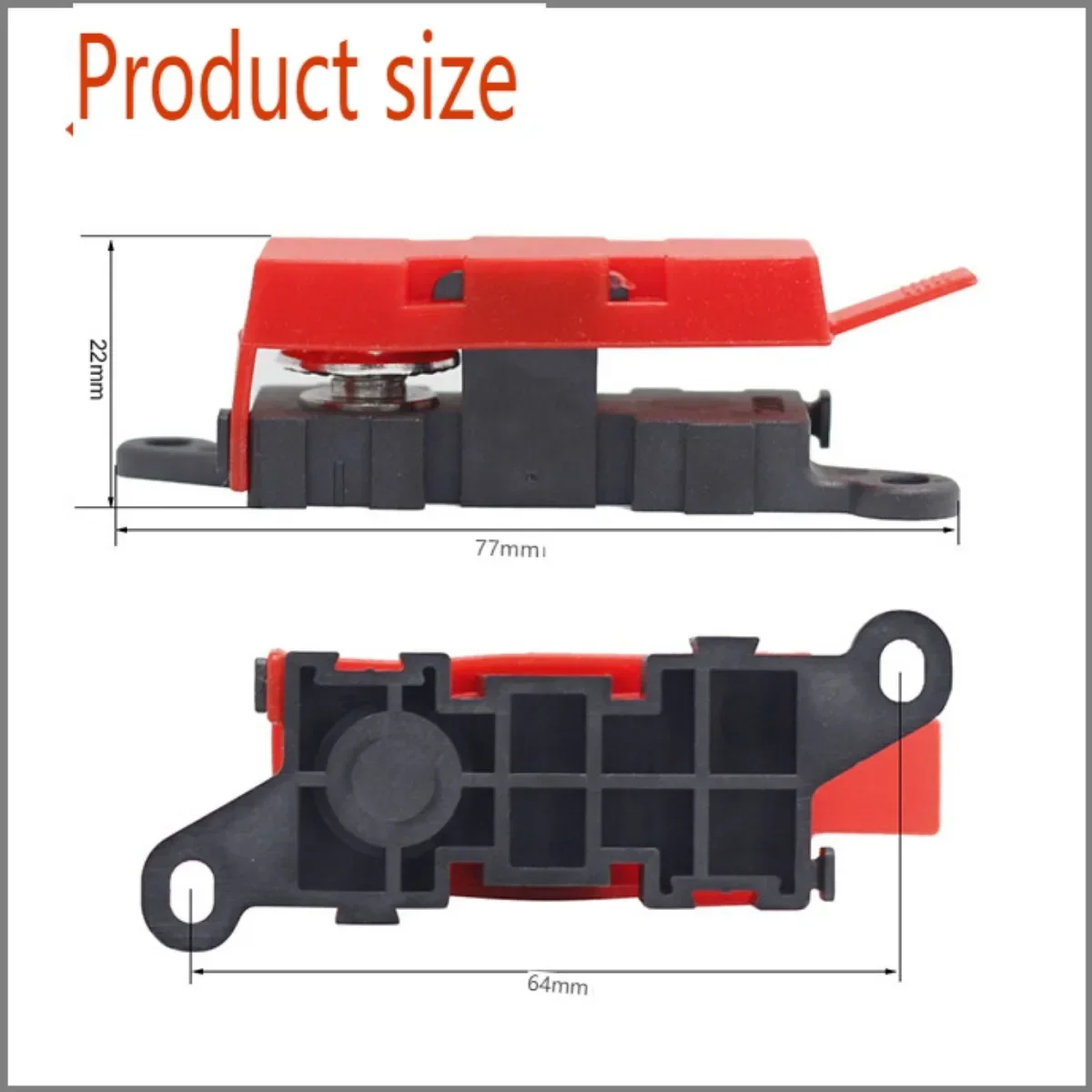 Car and RV Modified Single M8 Stud ANS Fuse Holder Power Distribution Input Module with Dust Cover