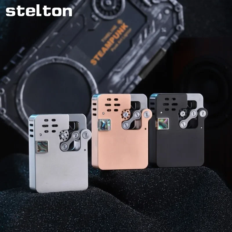 Stelton Color Shell Creative Hollow Mechanical Link Catapult Ignition Kerosene Lighter Retro Windproof Open Flame Lighters Gifts