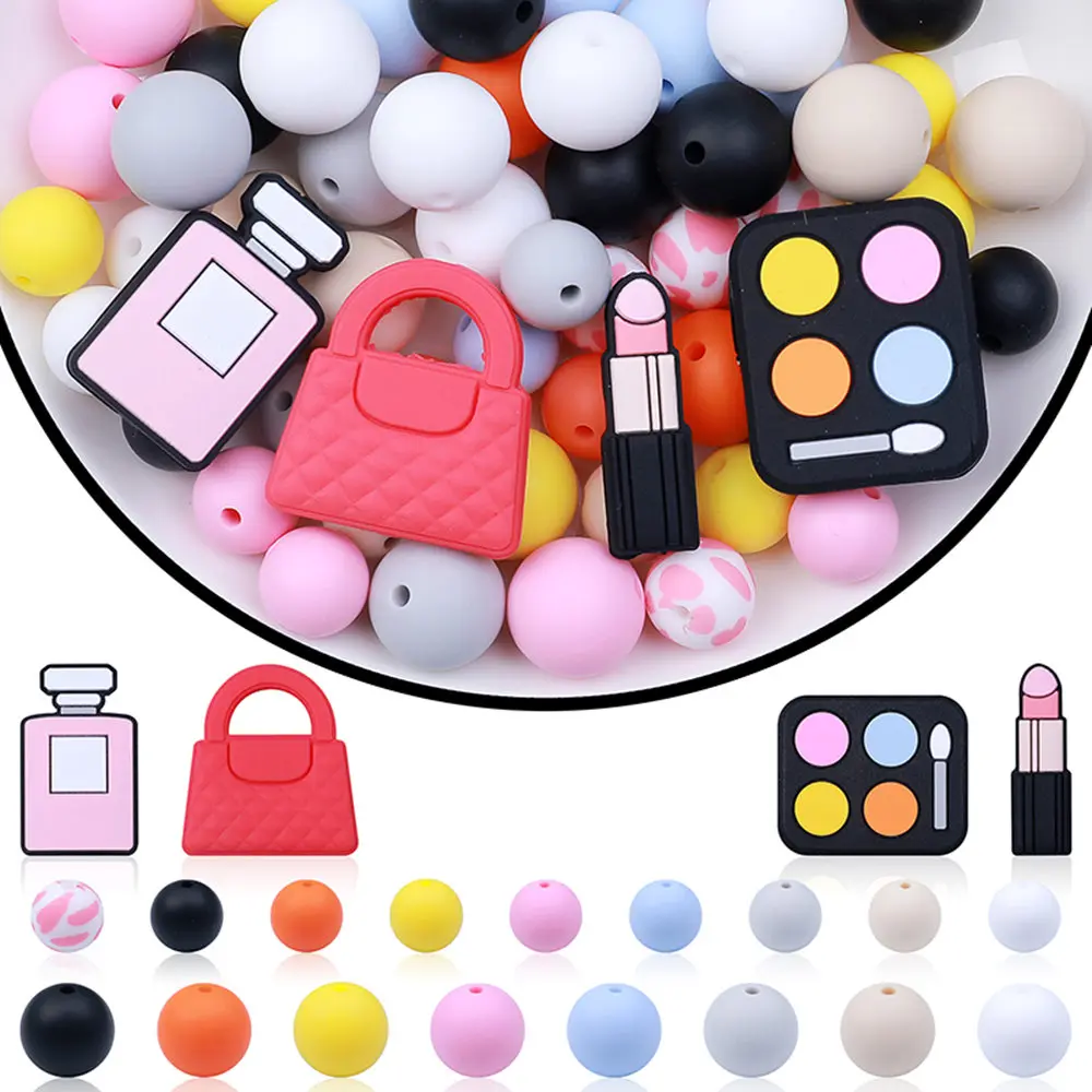 10pcs make up gift Silicone Beads Food Grade Valentine gift Focal Bead For Jewelry Making DIY Necklace Accessories