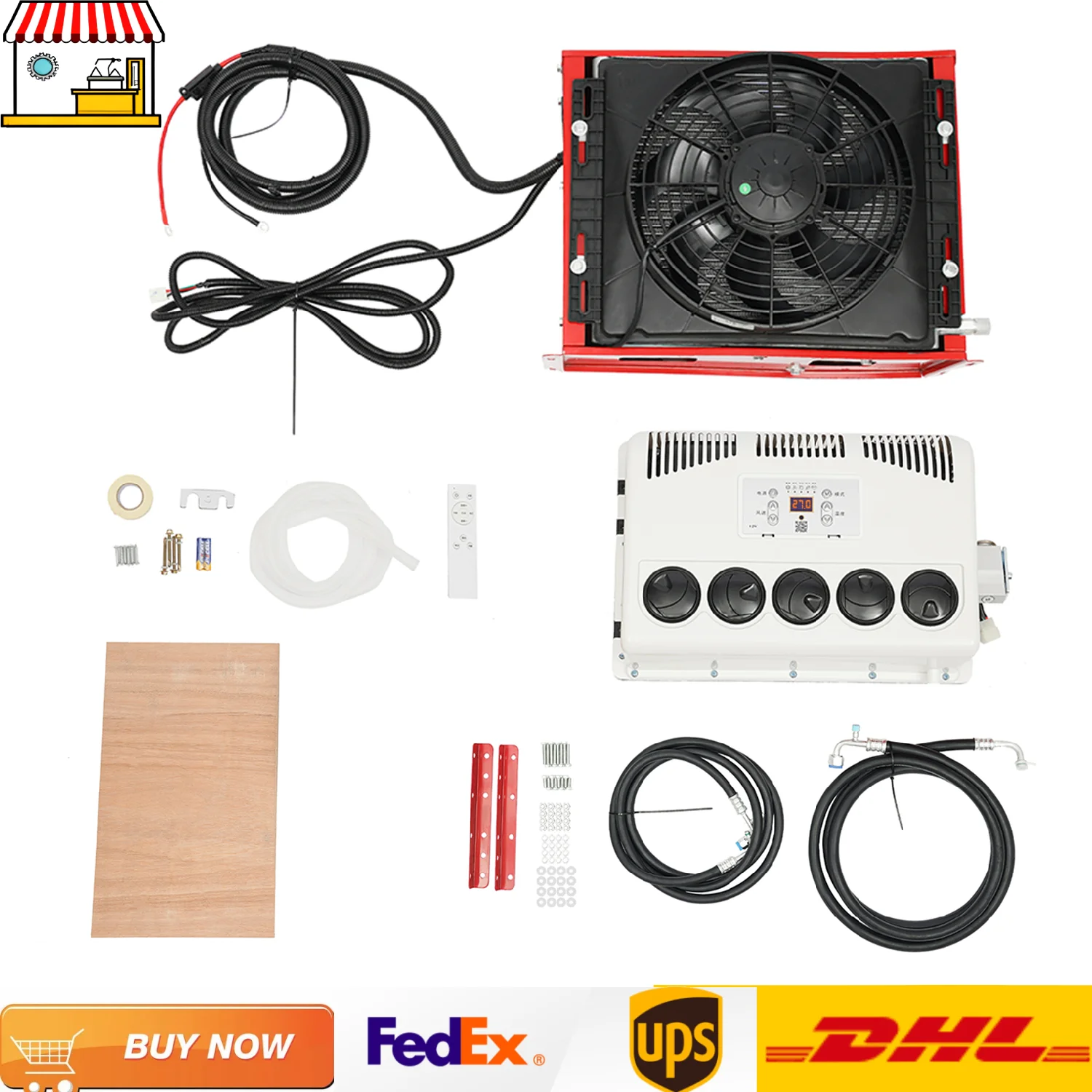 

Универсальный кондиционер 11000 БТЕ для караванов, автофургонов | Разделенный переменный ток 12 В подходит для охлаждающего кондиционера для полугрузовиков | Пульт дистанционного управления