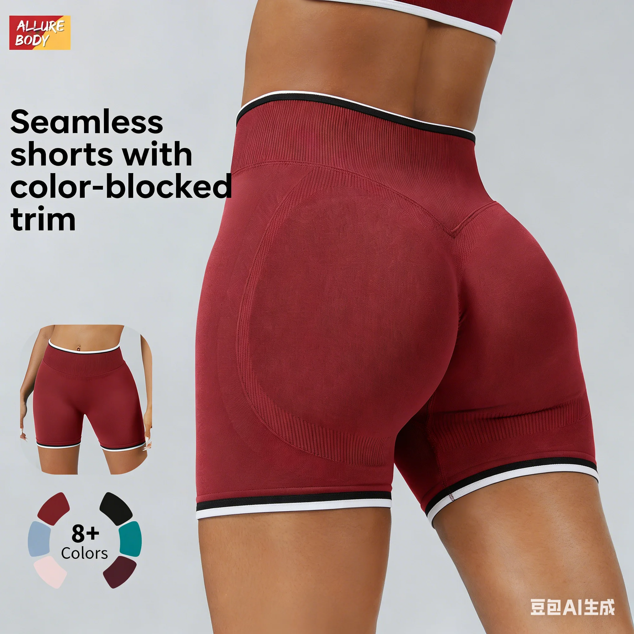 Impact Sports Bra and Yoga Shorts Separately Sold High Support Push Up Seamless Bra with High Waist Lifting Butt Shorts for Gym