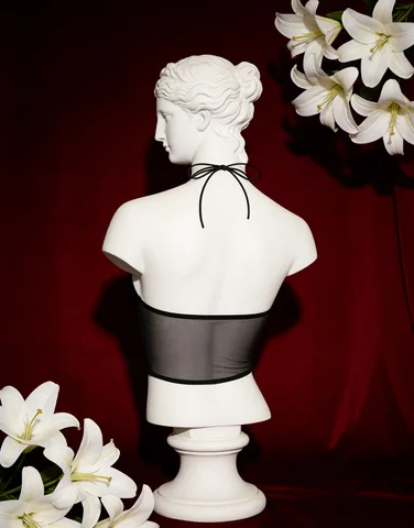 【 Fragments.SPECIAL LINK:THE MASCOT'SLITTLE GIFT.】Black Sexy Backless Sheer Ladies Tank Top Style with 3D Slim Fit