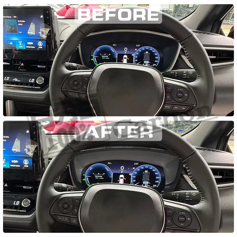 RHD For Toyota GR Corolla 2023up Real Carbon Fiber Car Dashboard Speedometer Gauge Panel Display Cover Case