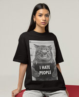 I Hate People T Shirt Graphic Tees Funny Shirts Cat Sweat Hoodie Lover Gift Meme