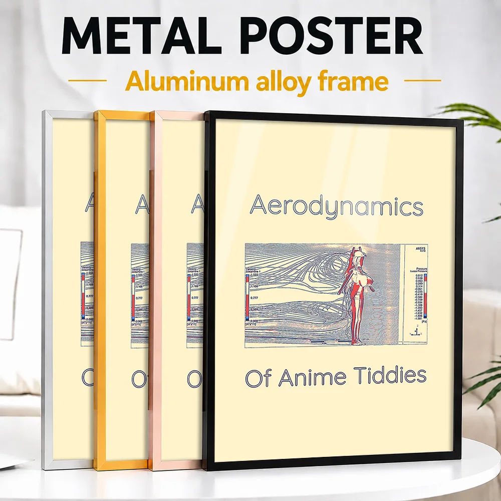 Anime Aerodynamics Humor Quote Framed Metal Print Customized Photo Bold Typography Style Wall Art For Study Manga Lover Gift