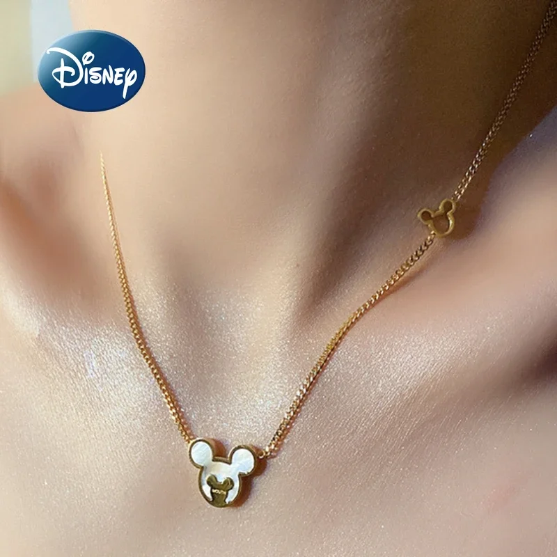 

Disney New Mickey Necklace Luxury Brand Fashion Women's Necklace Titanium Steel Clavicle Fashion Pendant Jewelry Birthday Gift