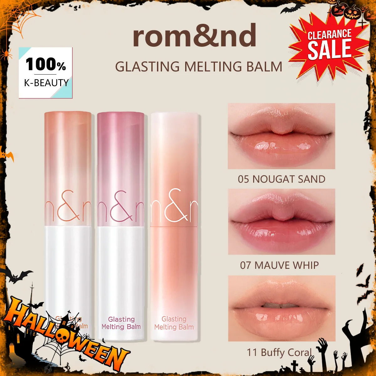 Rom&Nd Glasting Melting Balm (01-09), Acabado Brillante No Pegajoso, Brillo Labial, Maquillaje De Lujo, Cosmético Coreano, K-Beauty, Maquillaje Coreano - Imagen 4