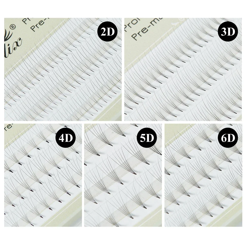 Premade Russian Volume Fans 2d/3d/4d/5d/6d Individual Lashes Cluster Eyelash Extensions Supplies 0.07mm False Eyelashes Bunches