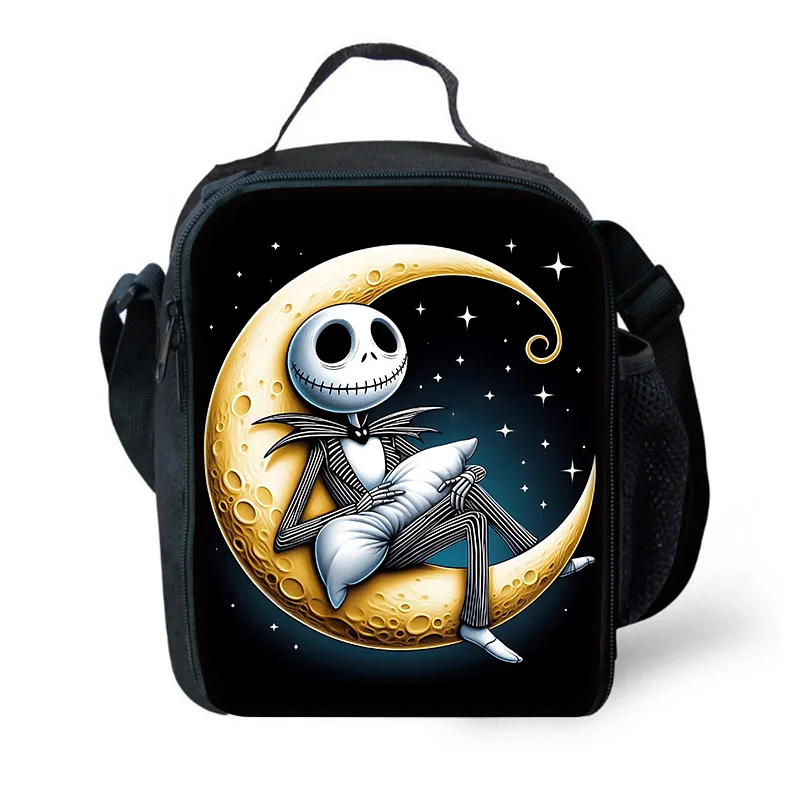 Disney-Bolsa de gran capacidad para niño y niña, fiambrera térmica reutilizable para pícnic al aire libre, Jack Skellington