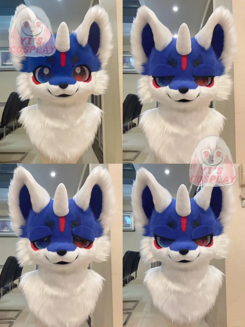 Yis cosplay Custom Furry head Kigurumi Head Cosplay Kemono Fursuit Handmade Headsets Beast Customized Fursuit Kemono Head