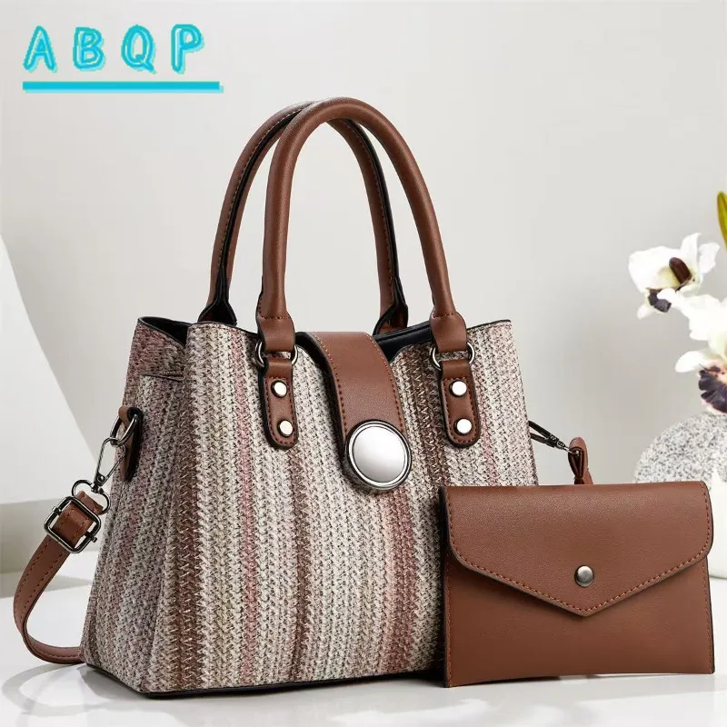 ABQP New Women's Handbags Luxury Brand 2-piece Set Women's Shoulder Crossbody Bag Large Capacity Personalized Casual Women's Bag