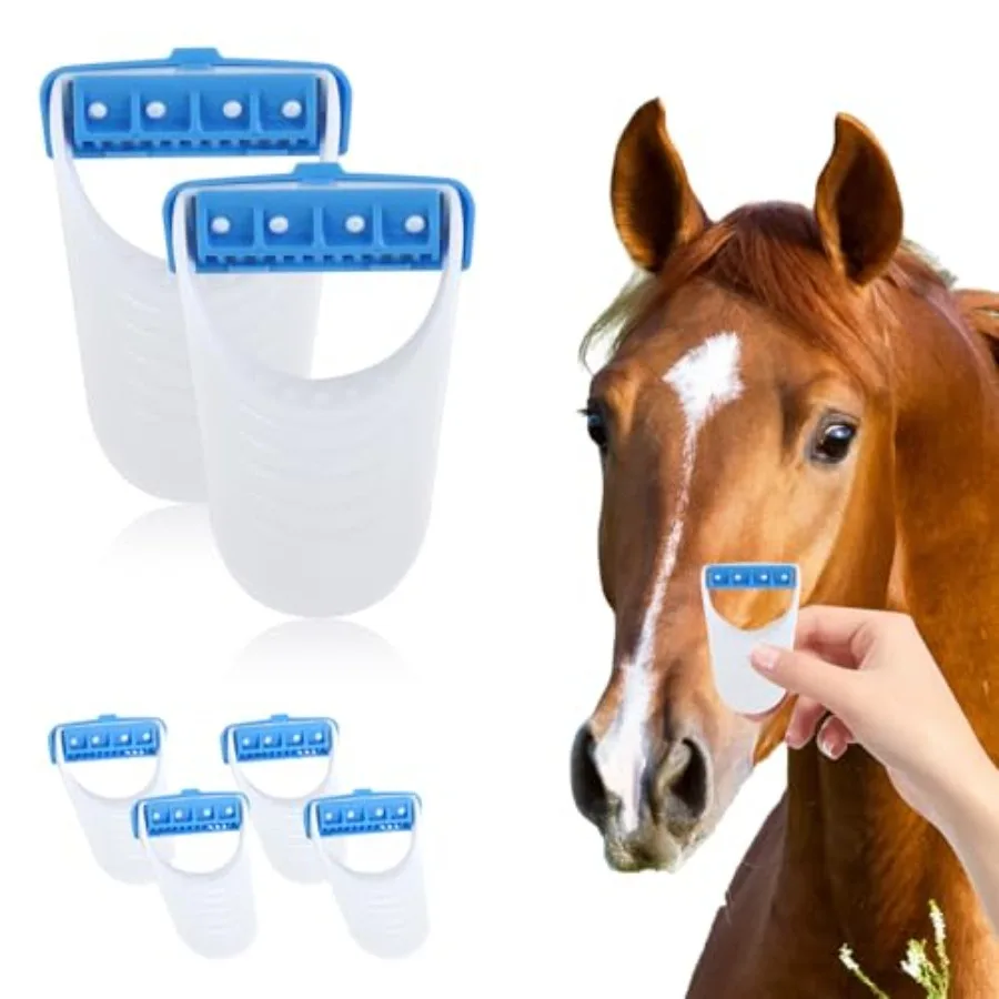6 PCS Disposable Horse Grooming Razors, Stainless Steel Blade Detail Trimmers for Mane/Tail and Face Whiskers, Handheld Single‑